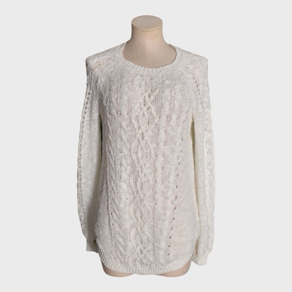 SO Cable Knit Crewneck Sweater